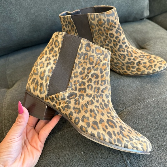 Golden Goose Dana Leopard Brown Boots Ankle Low Heel Booties - Picture 10 of 14